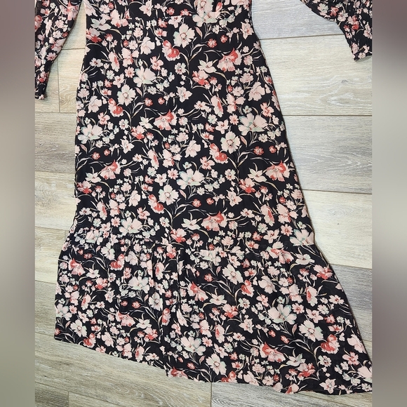Sanctuary Floral Maxi Black Chiffon Dress Size 4 - Picture 11 of 12